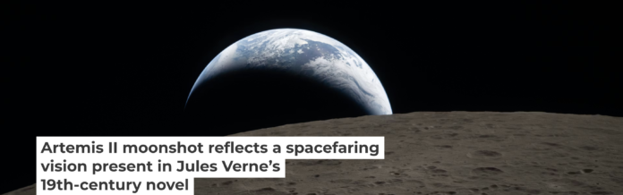 The ‘Earthset’ photo from the Artemis II crew’s lunar flyby in April 2026. NASA